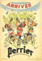 Pub pour Perrier - Les Pieds Nickelés à l'arrivée du Tour de France  